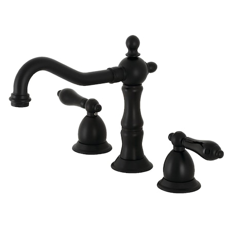 Kingston Brass KS1970PKL Duchess Widespread Bathroom Faucet W/Brass Pop-Up, Matte Blk KS1970PKL